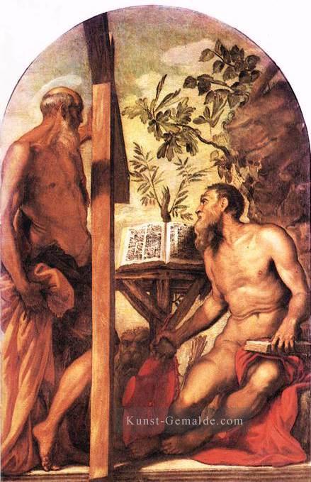 St Jerome und St Andrew Italienischen Renaissance Tintoretto Ölgemälde